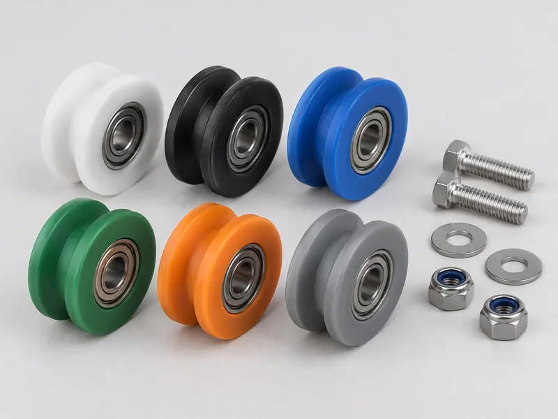 U-groove bearing wheels in custom colours