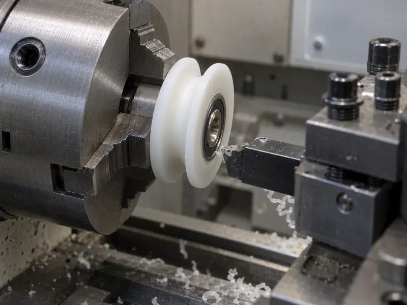 Machining the groove of a U-groove bearing pulley