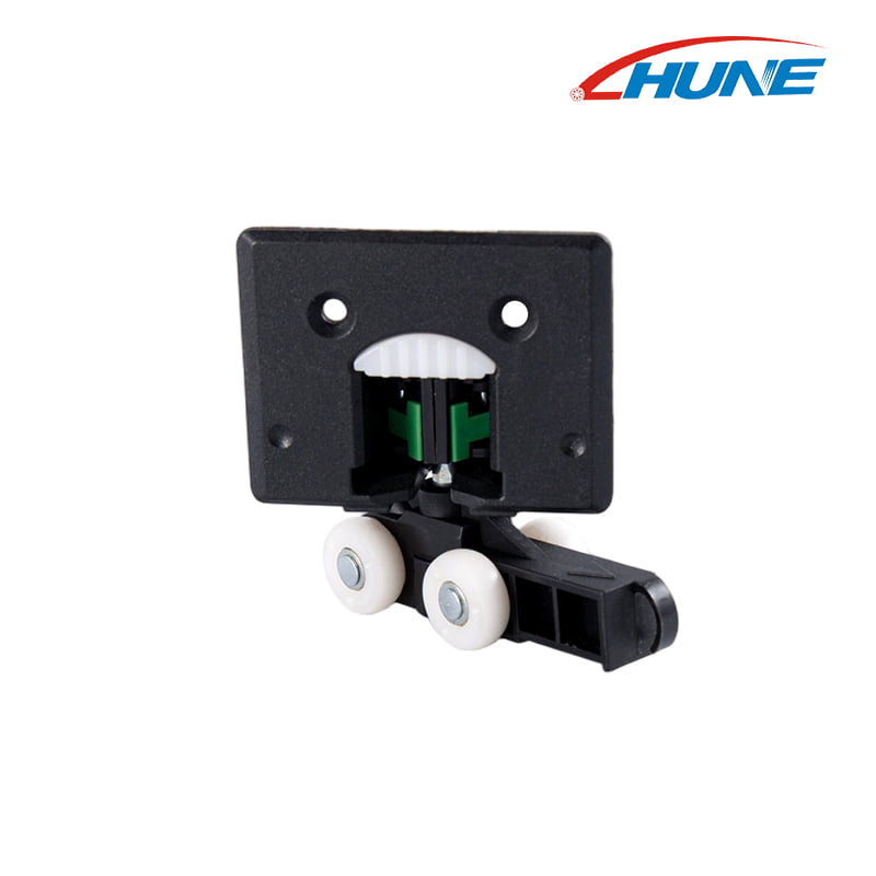 Wardrobe Sliding Door Roller with Buffer Damper, Double Nylon Guide Wheel Assembly