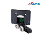 Wardrobe Sliding Door Roller with Buffer Damper, Double Nylon Guide Wheel Assembly