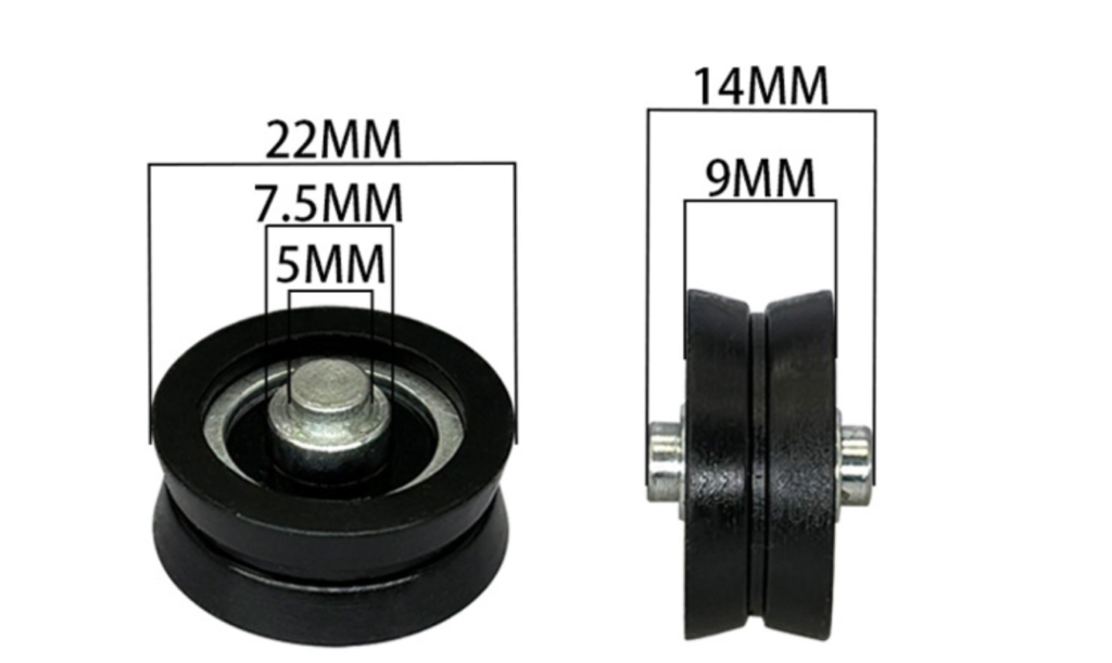 7A/10A V/U Groove Sliding Bearing Rollers with Threaded Shaft
