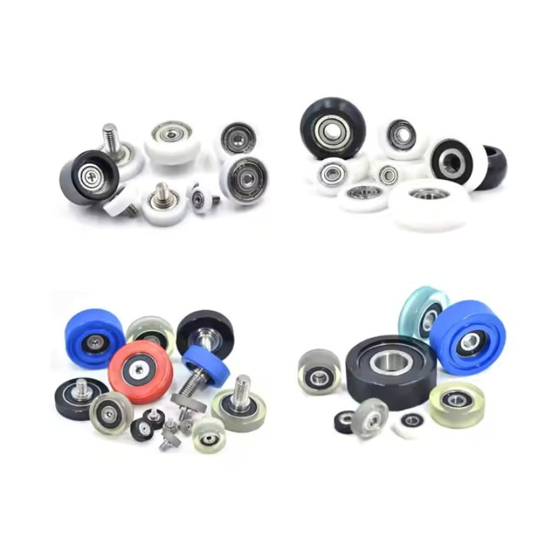 Sliding door rollers injection molded