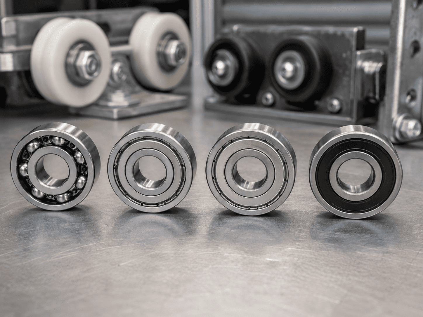 Sealed bearing for industrial door roller