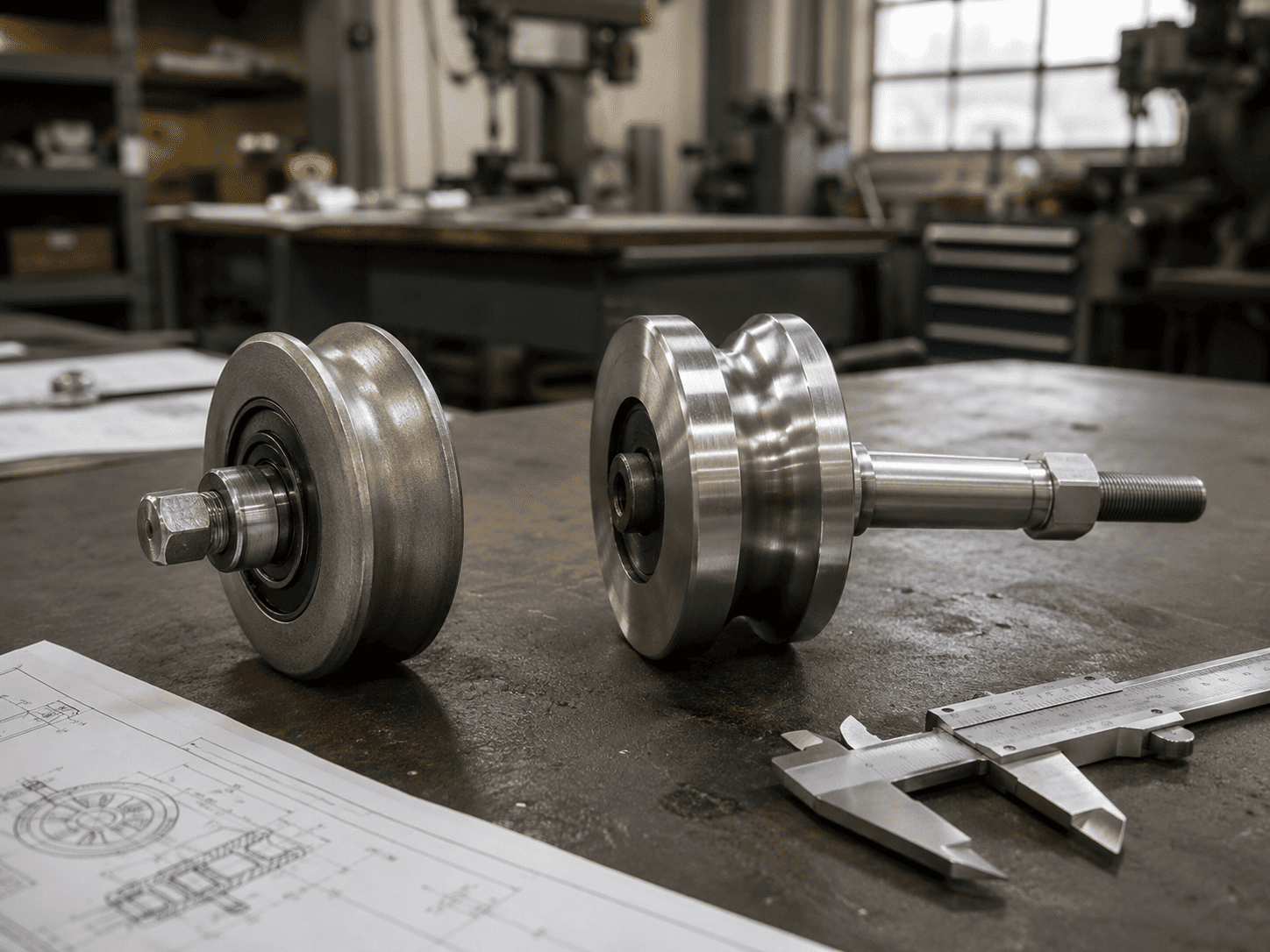 Quiet industrial sliding door roller