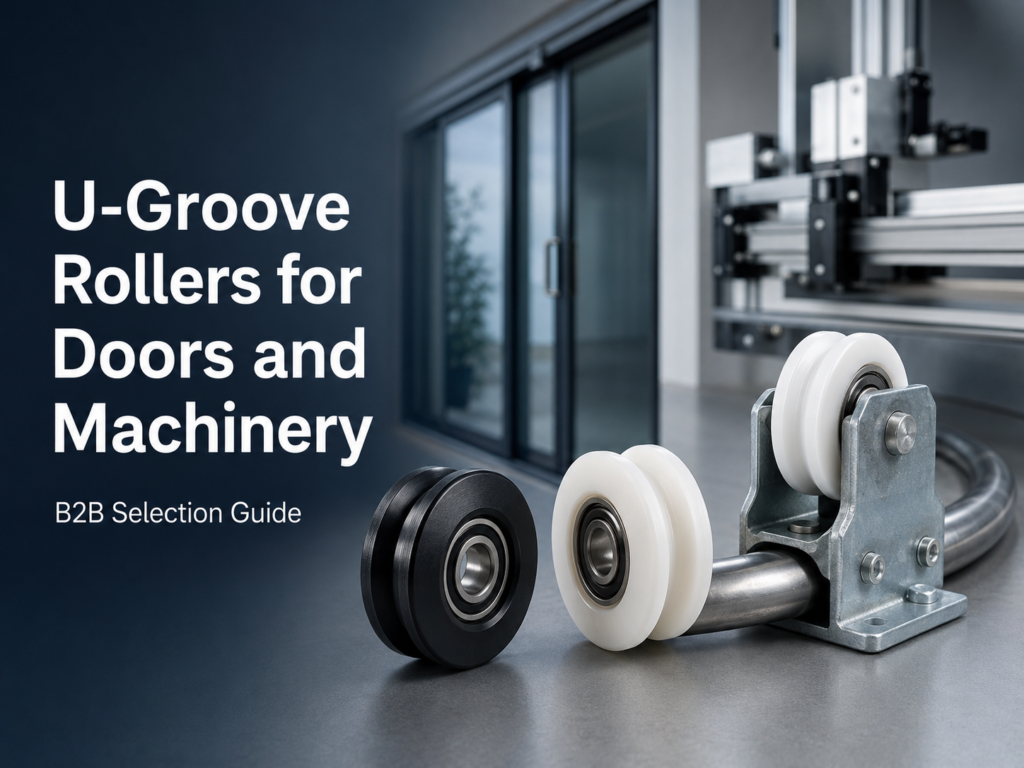 U-groove rollers for sliding doors and machinery