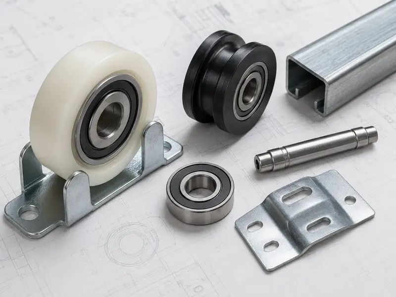 bearing pulley sliding roller components