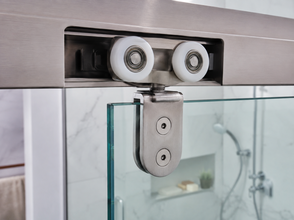 Small deep groove ball bearings used in a double-wheel shower door roller