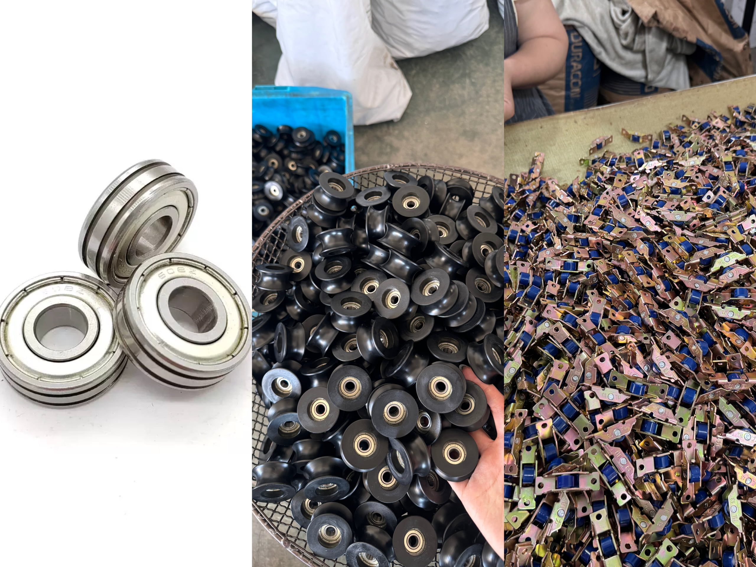 Standard bearing and custom roller assembly comparison