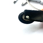 Close-up of custom Y-groove wheel for wardrobe sliding door roller