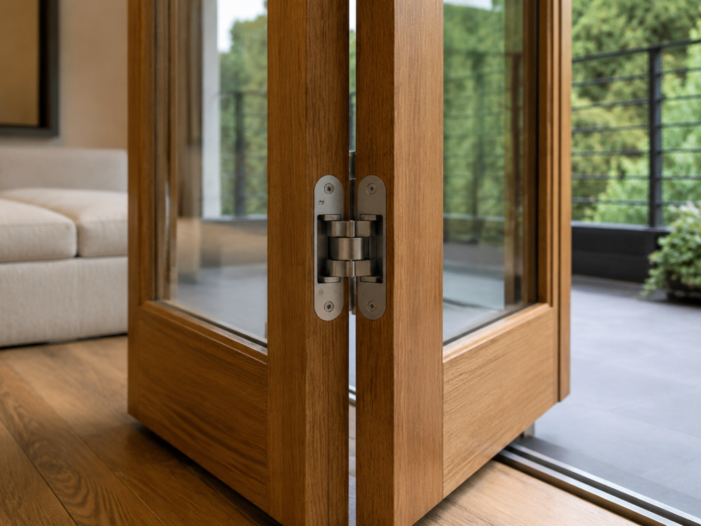 Upper guide roller installed in an ultra-slim aluminum sliding glass door