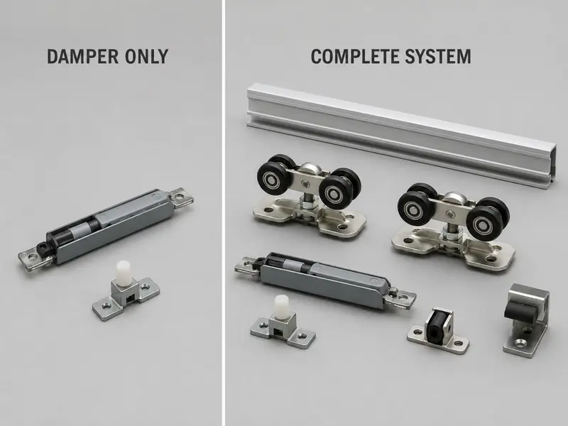 damper vs soft close sliding door system