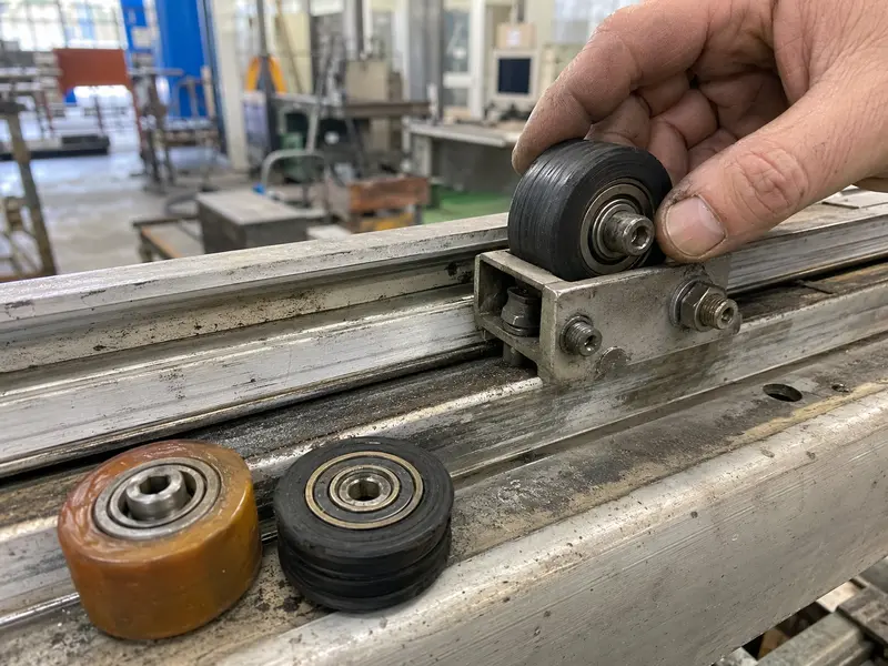 pu rubber coated bearing pulley track