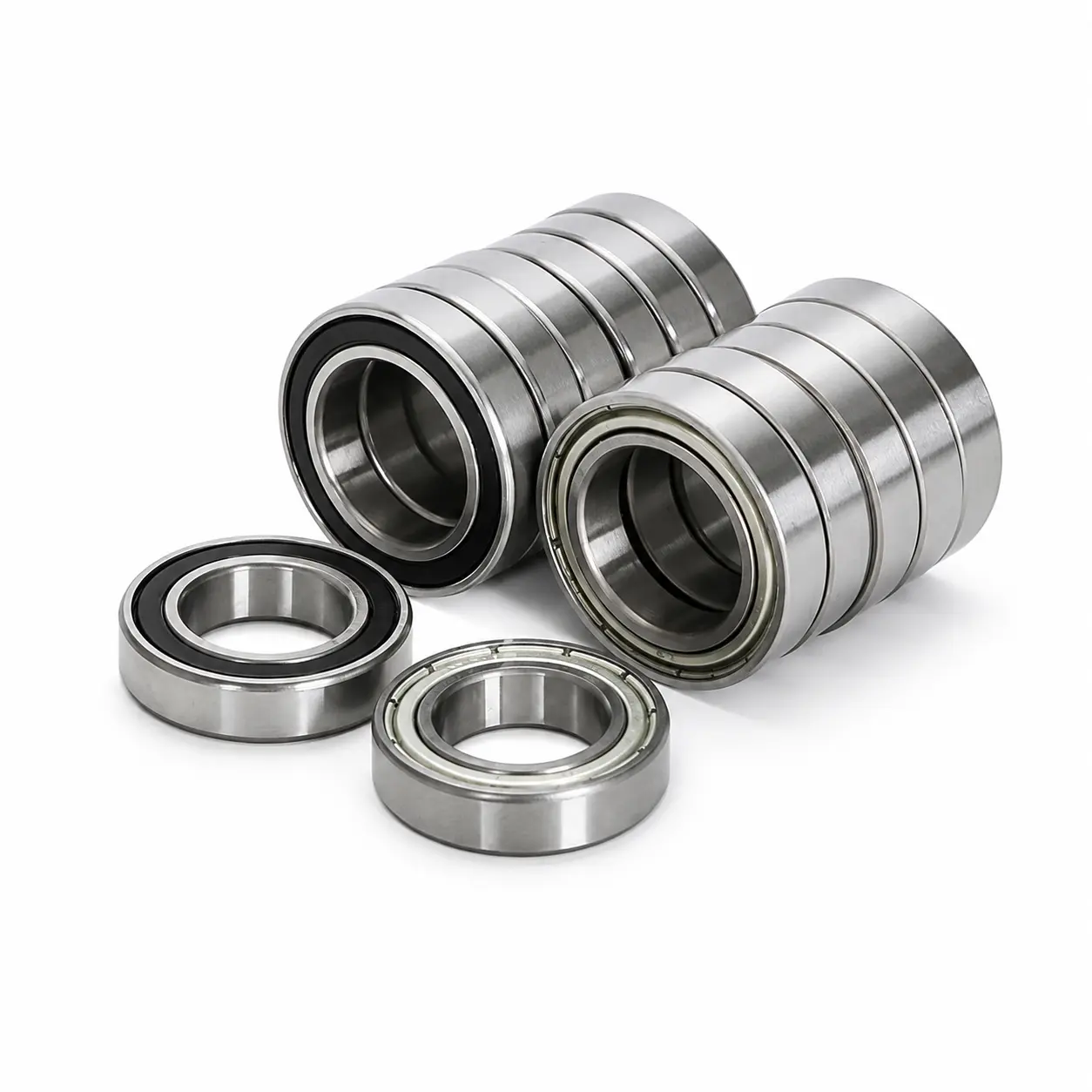 sealed-deep-groove-ball-bearings-white-background