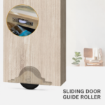 Stainless steel door and window guide roller with plastic-coated bearing wheel