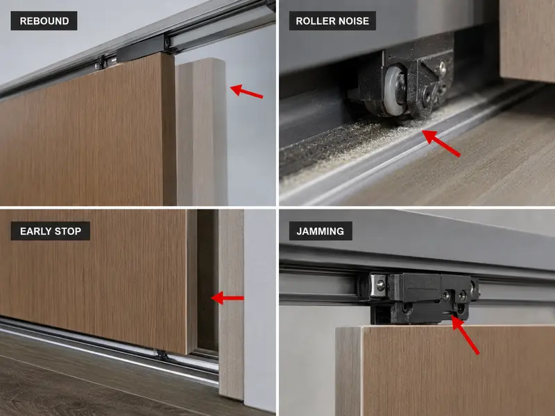 soft close sliding door problems