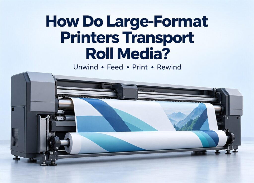 How Do Large-Format Printers Transport Roll Media?
