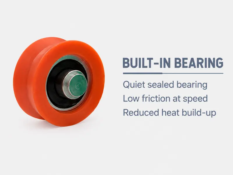 Built-in sealed bearing for V-groove roller