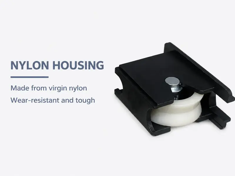 Nylon housing V-groove sliding window roller