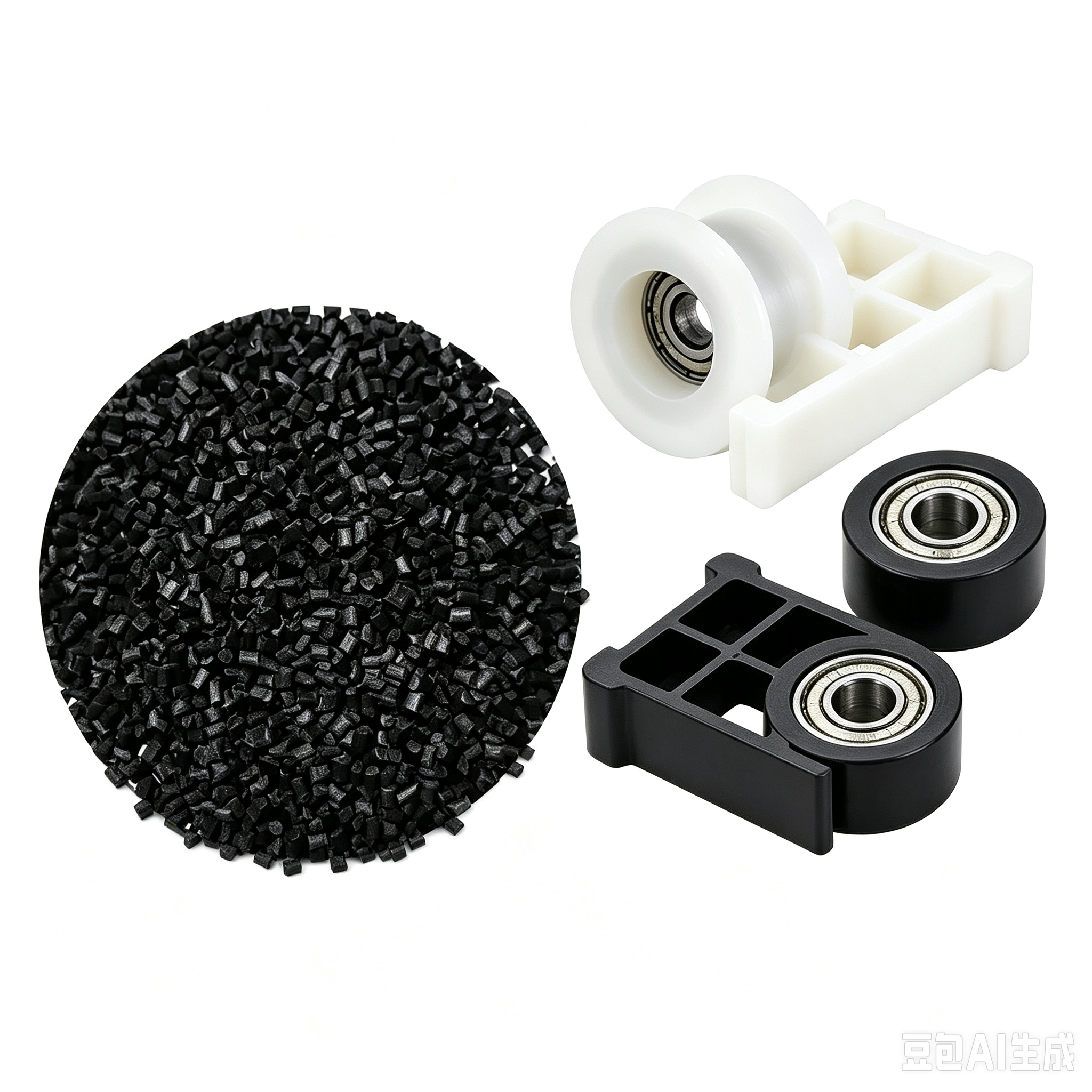 Reinforced nylon material for heavy duty roller components