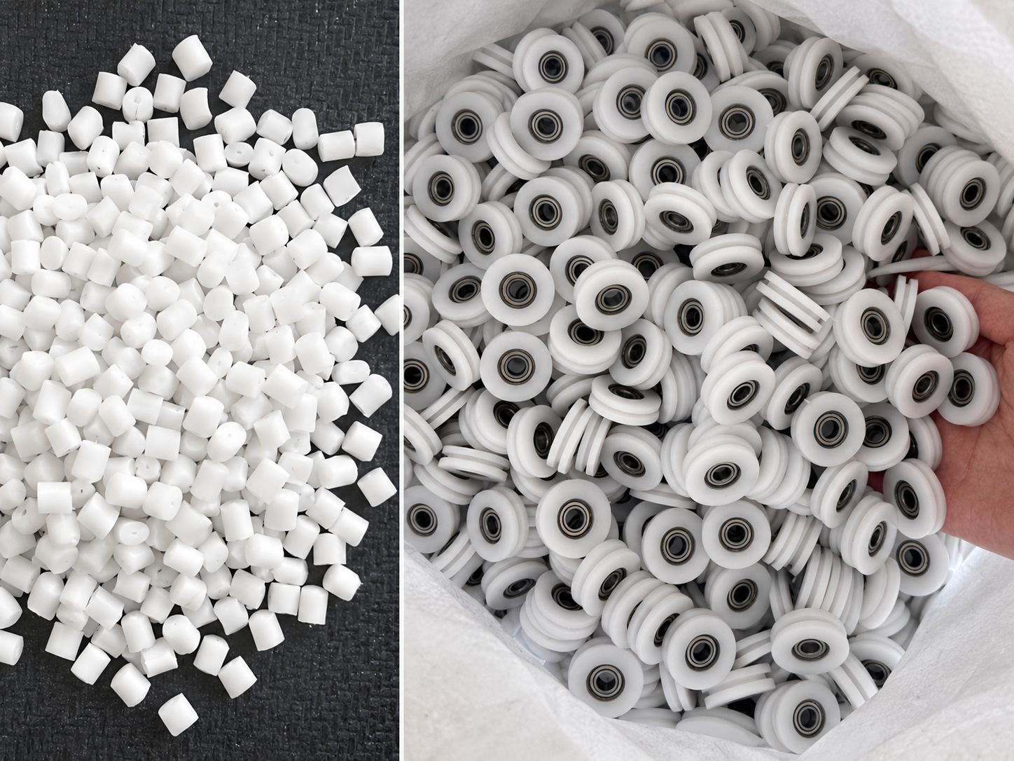 POM roller machining and injection moulding options