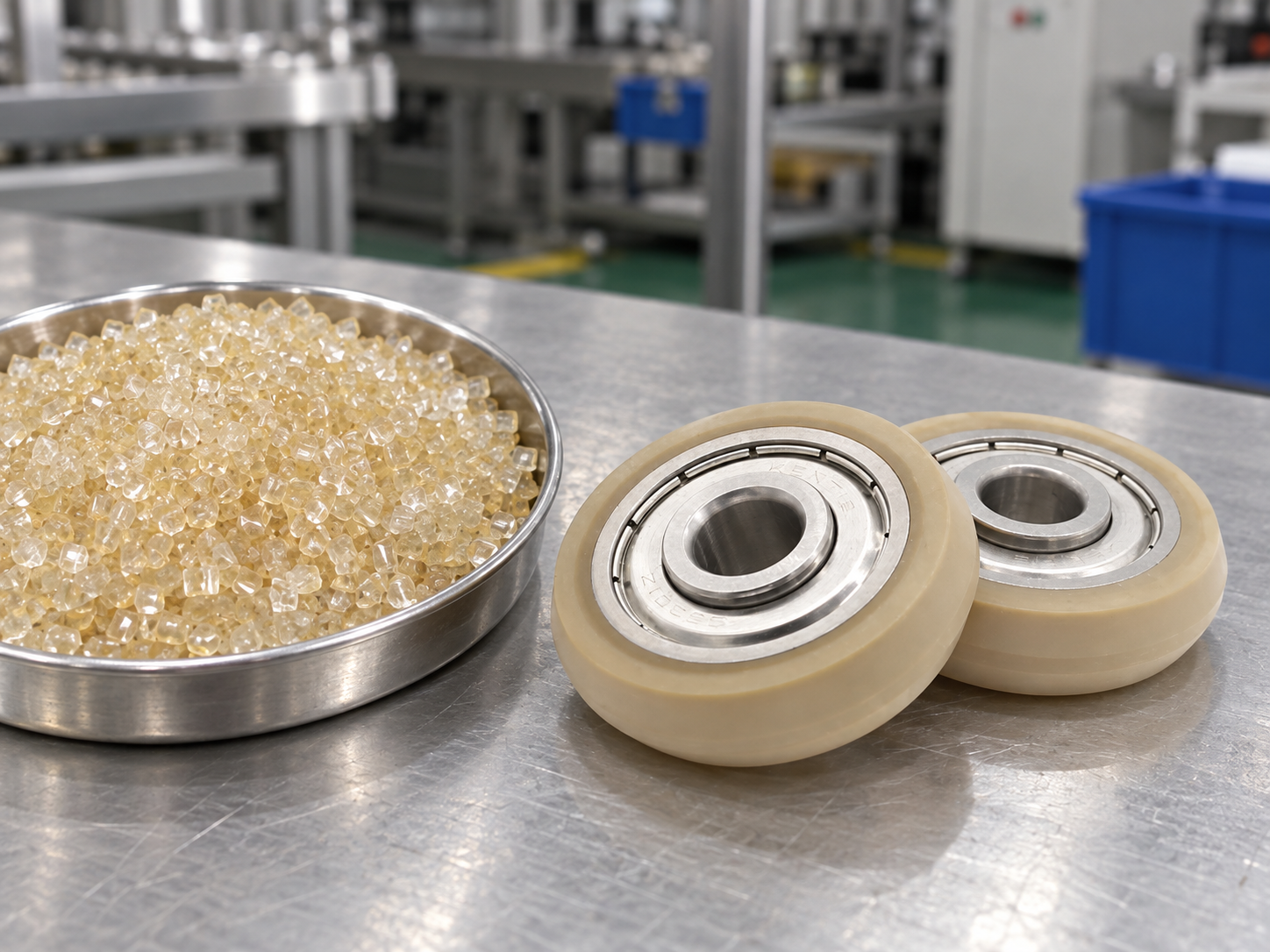 POK PPSU POM and PU coated bearing roller options